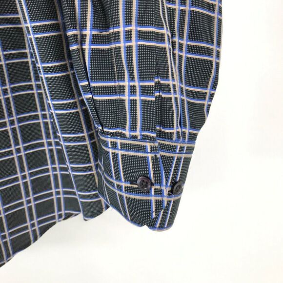 Scott Barber Long Sleeve Button Up Shirt Men's Large Plaid 100% Cotton Casual - Picture 2 of 10